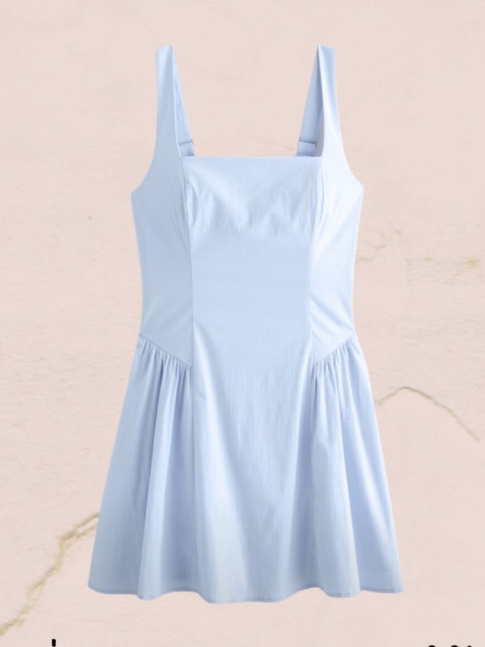 Abercrombie & Fitch Light Blue Square Neck Sundress, with trendy skirt shape